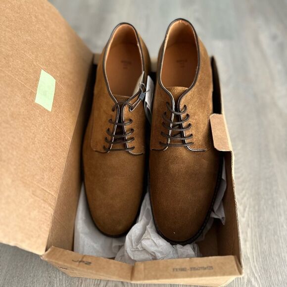 Mango Man Genuine Suede Derby Shoes Brown Leather Sole US 10.5 main image 11